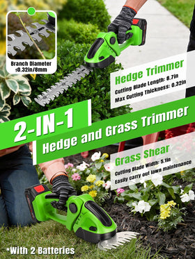 laapee hedge trimmer dual battery pack enables extended cordless use