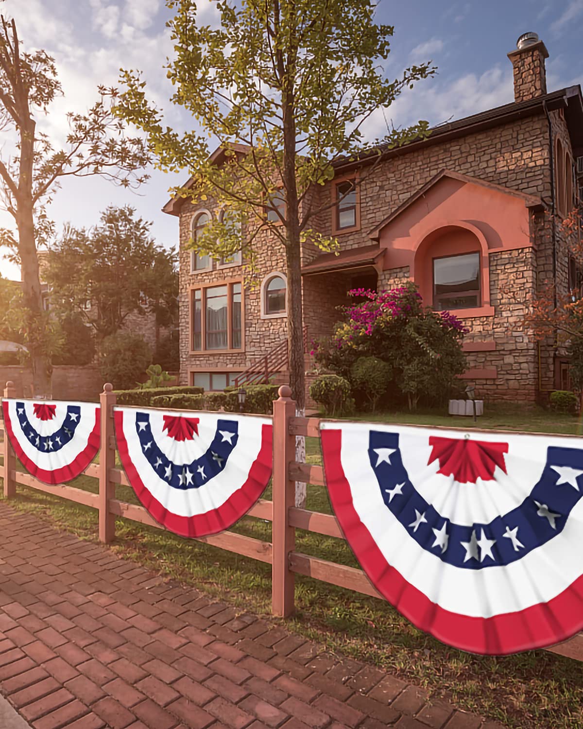 Labeol pleated bunting flag with durable stitching for long-lasting patriotic displays