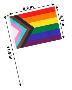 Labeol Pride flag on stick for table displays in vibrant rainbow