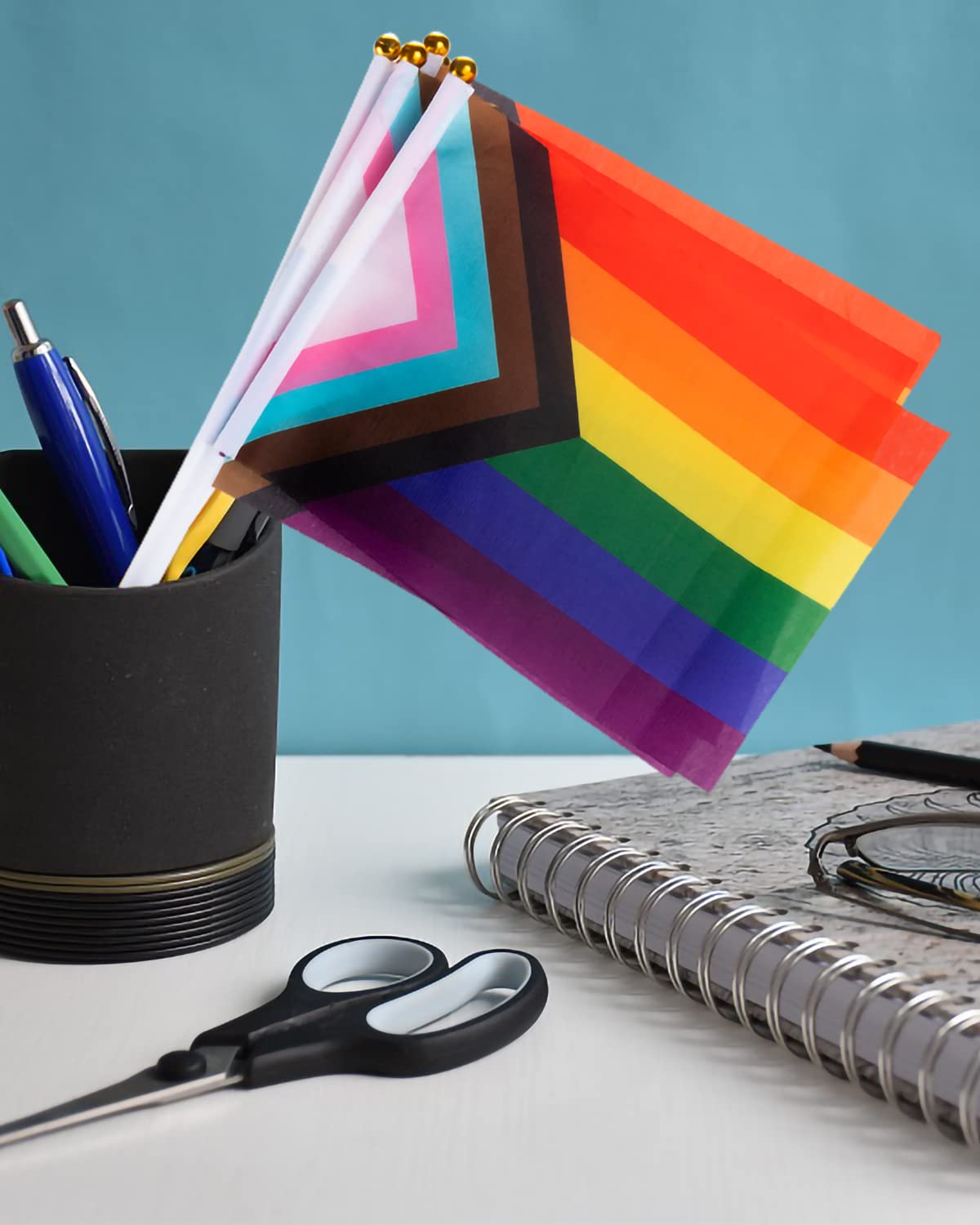 Labeol vibrant Pride flag on stick resists fading outdoors