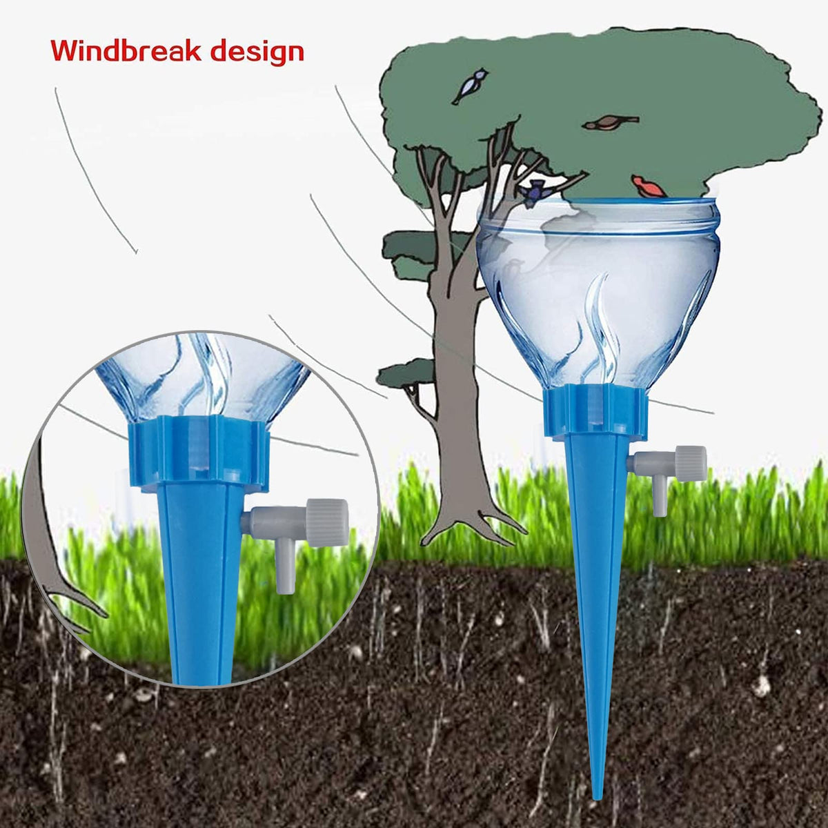LABOTA bottle-based irrigation setup enabling air flow and drip tuning.