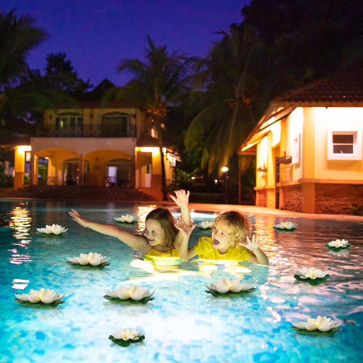LACGO 6-inch lotus lamp suited for ponds, pools, and fountains