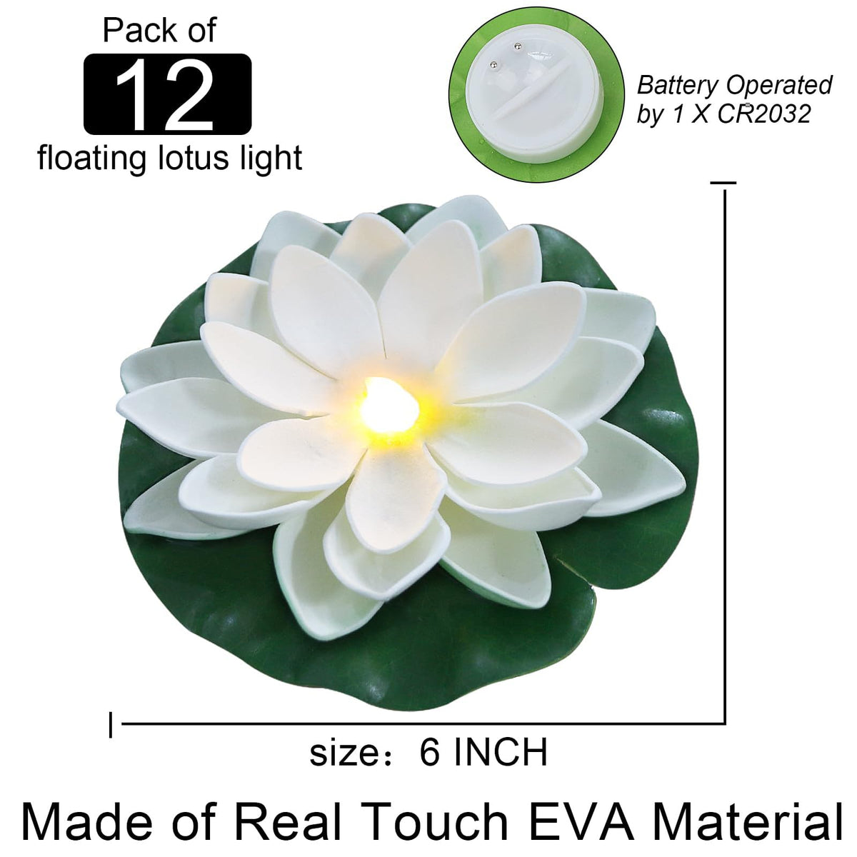 LACGO lotus light emits warm white glow for evening garden ambiance