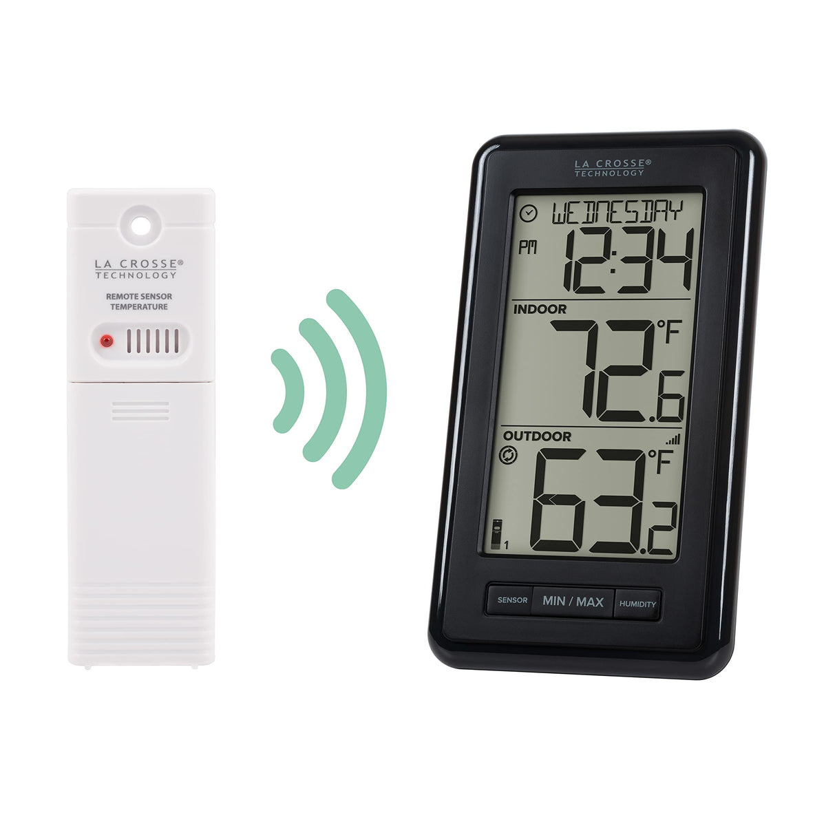 La Crosse 308-43647-INT indoor humidity reading for comfortable space awareness.