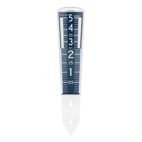 La Crosse rain gauge navy blue body designed for durable outdoor use.