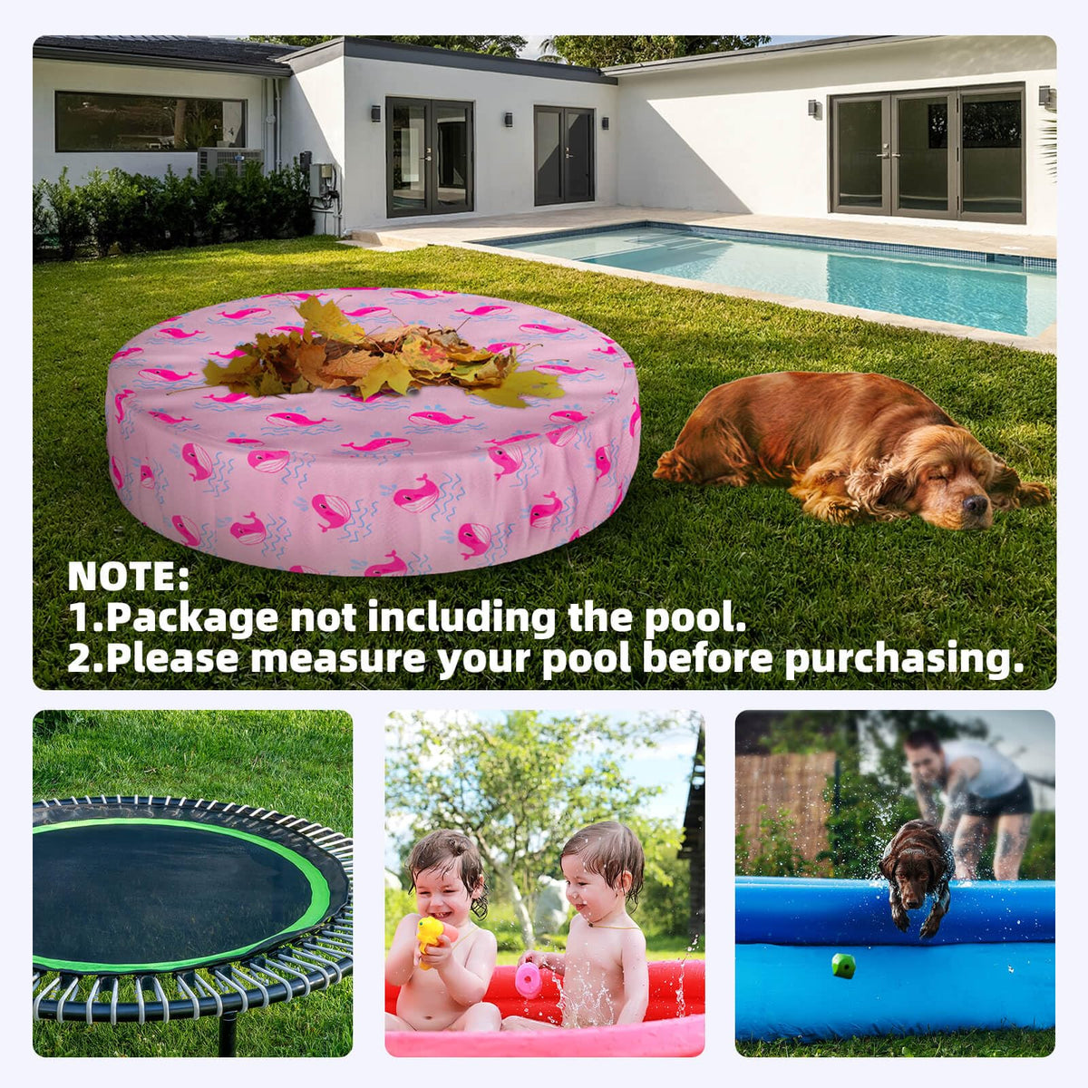Ladadee portable foldable pool cover ready for travel and storage