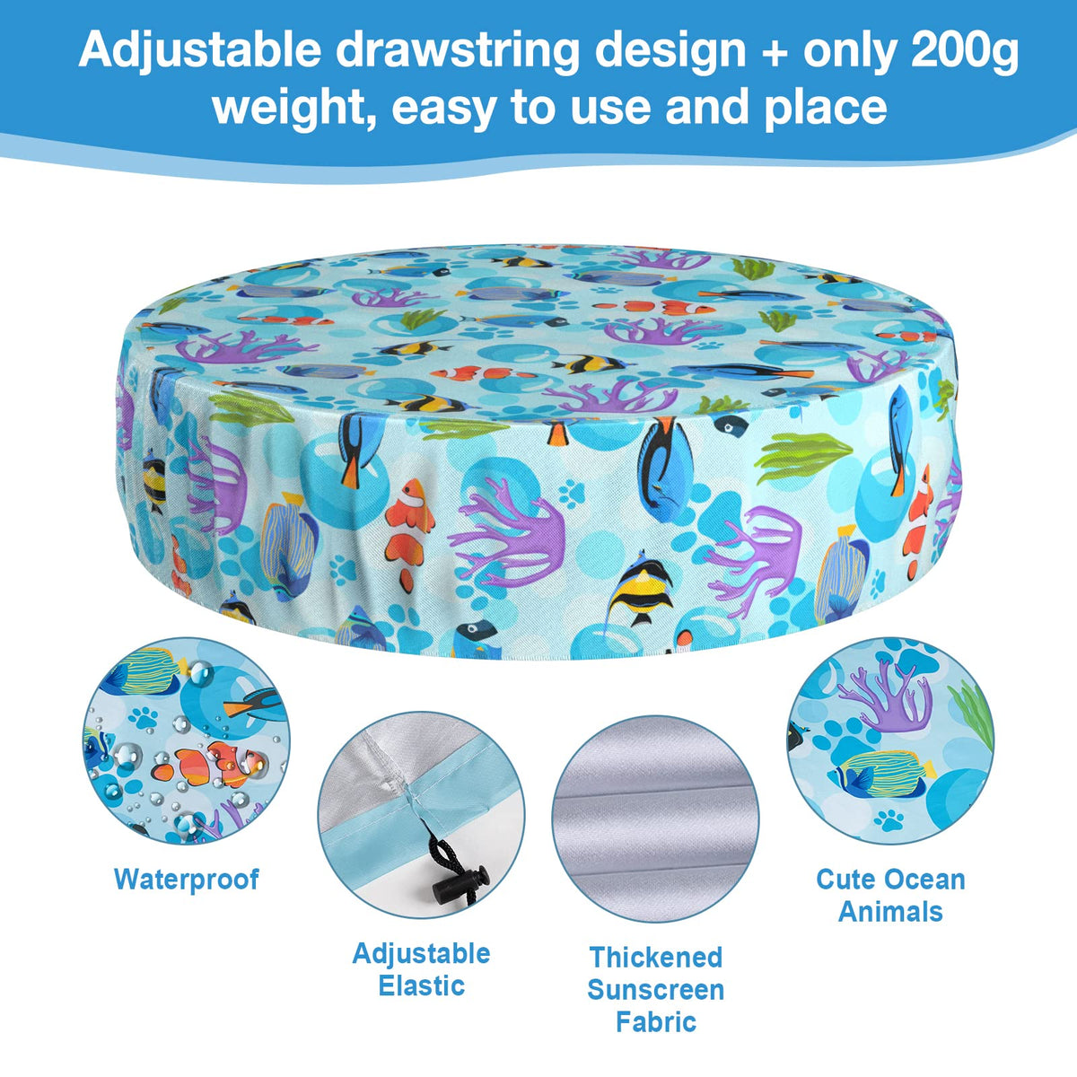 Ladadee 210d oxford PVC-coated pool cover, durable and rainproof.