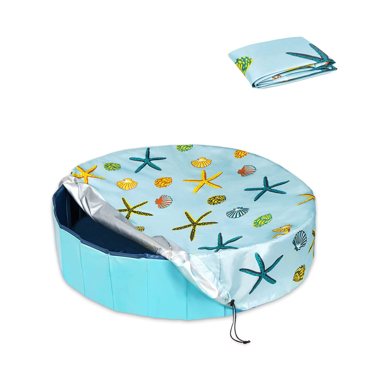 Ladadee foldable round pool cover 32inch keeps pool clean and ready.