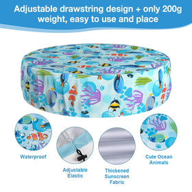 Ladadee foldable round pool cover 48in protects midsize pools from sun and debris
