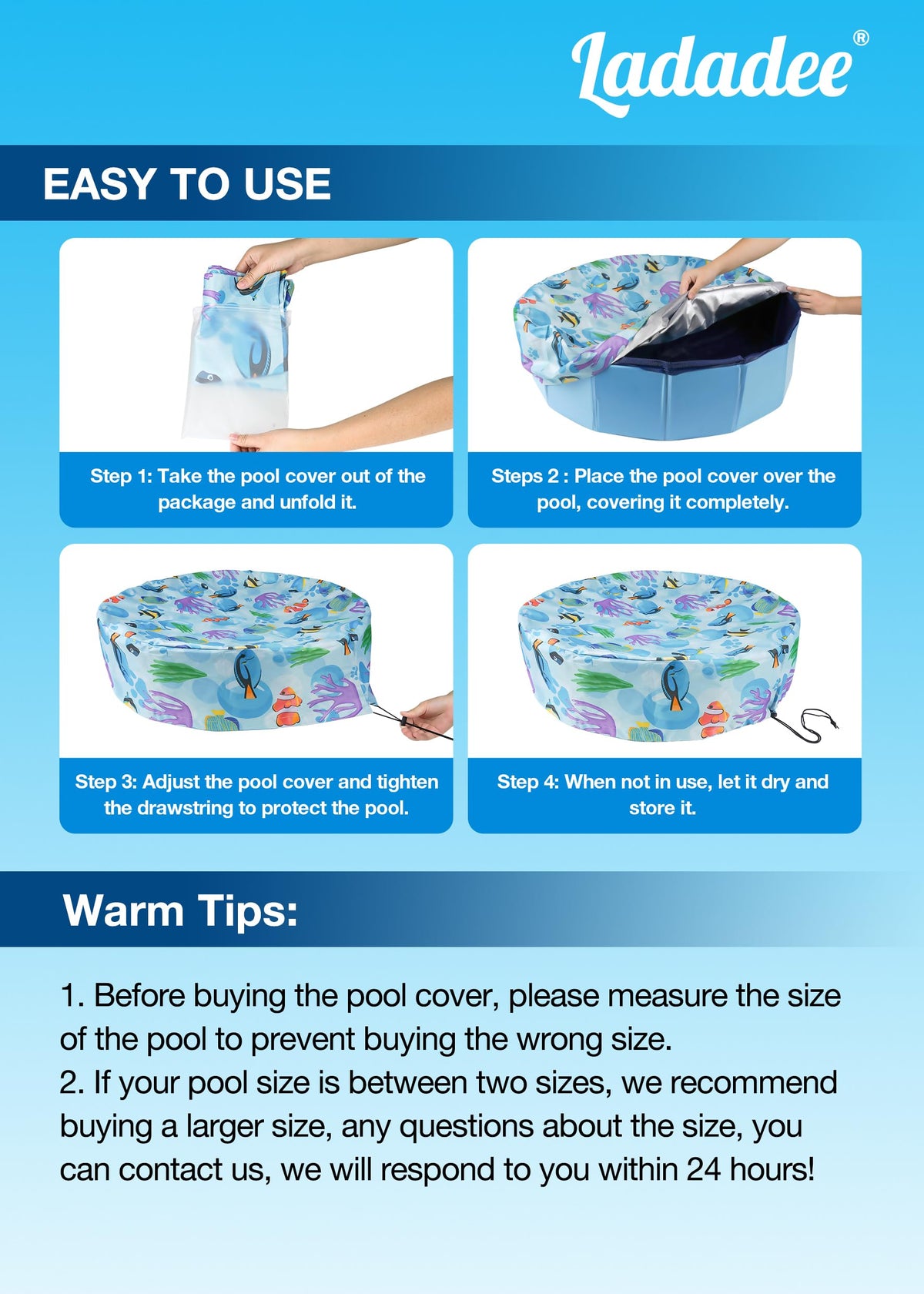 Ladadee UV protection helps prevent sun damage to pool surfaces