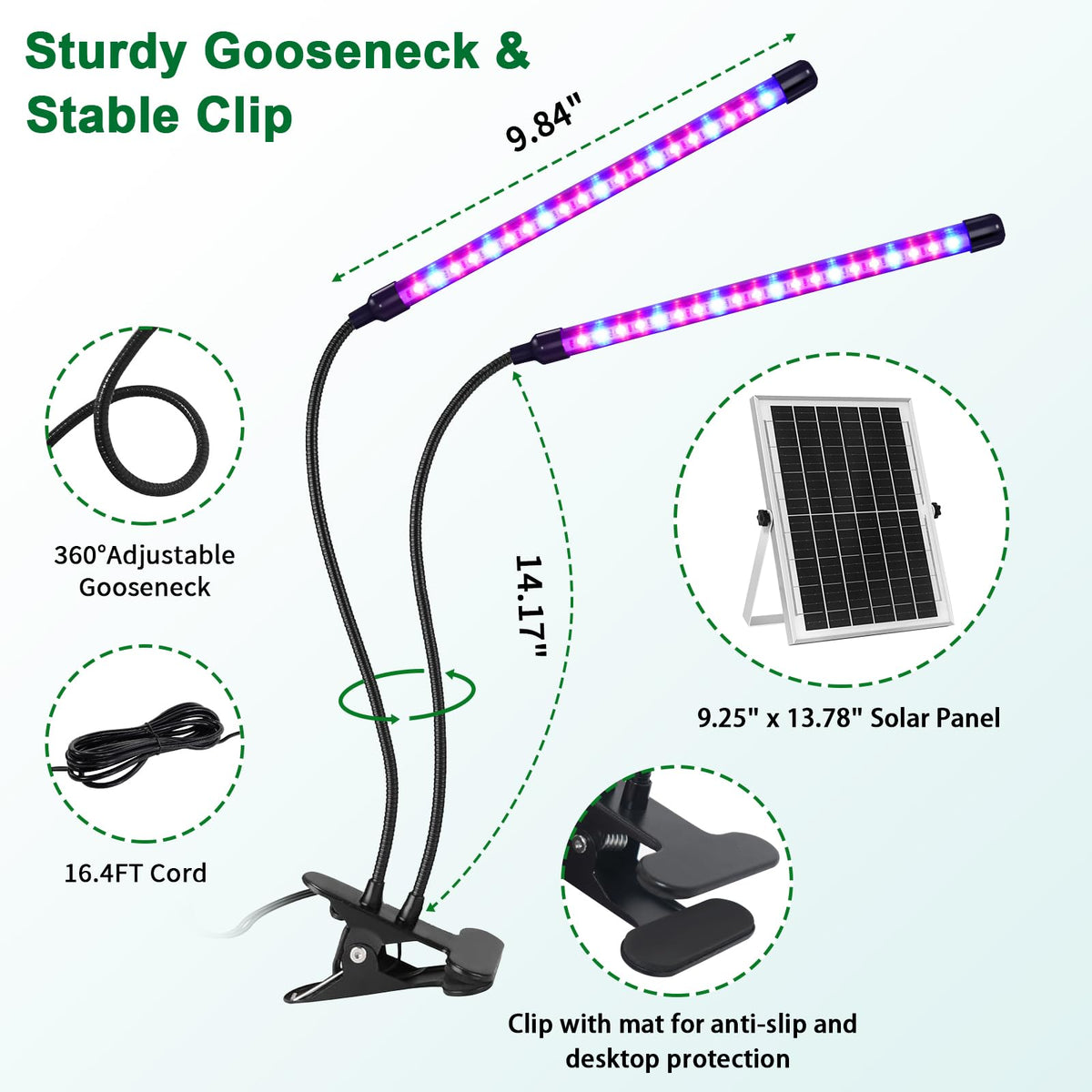Ladate adjustable brightness and spectral modes for different plant stages.