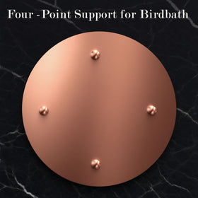 Laddatz copper bird bath disc ready to use, tool-free setup for quick installation.