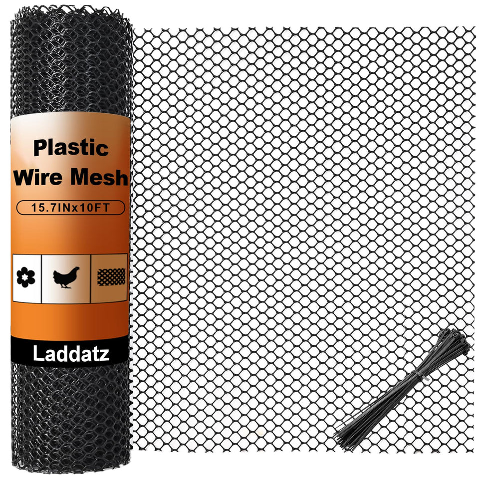 Laddatz plastic chicken wire mesh roll for pet fences and garden protection.