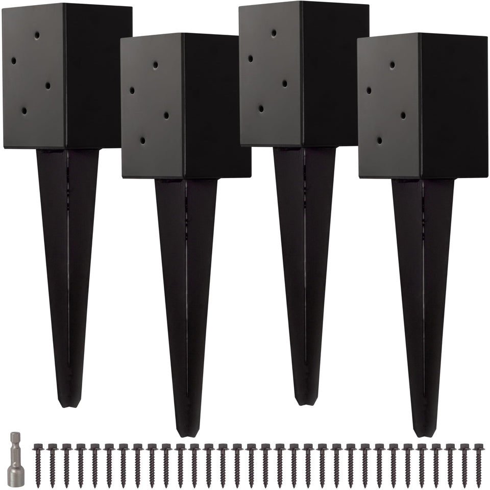 LADECH 4x4 fence post anchor 16-inch ready for sturdy installations