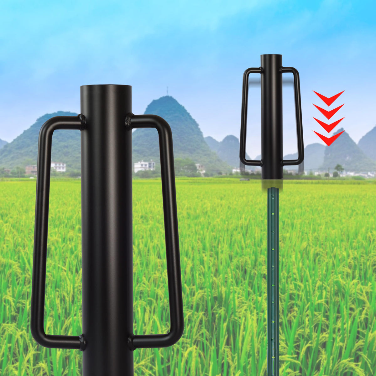 LADECH fence post driver speeds up installation with fewer swings