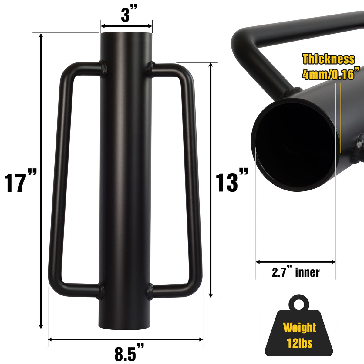 LADECH post driver with 8.5 inch handle for comfortable operation