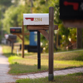 LADECH post inside anchor securing a mailbox or fence post