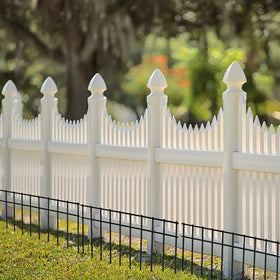 LADECH sturdy yard fence stakes helping patio and garden perimeter stay intact.