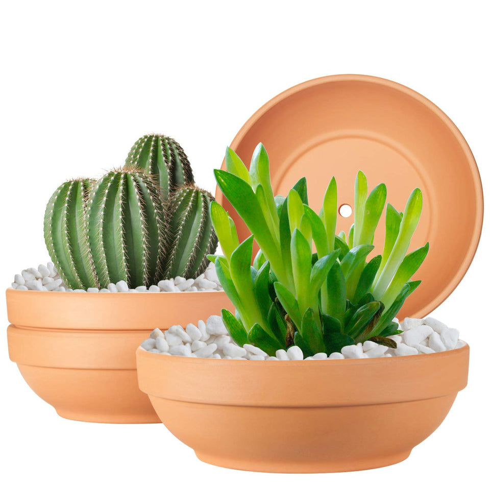 Laerjin clay pot with drainage hole for healthy root airflow