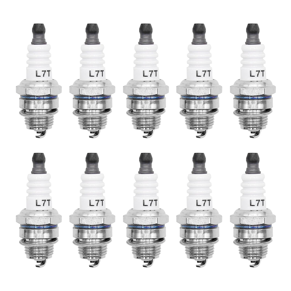 laffoonparts spark plug kit packaging shows 10 plugs for reliable replacement.