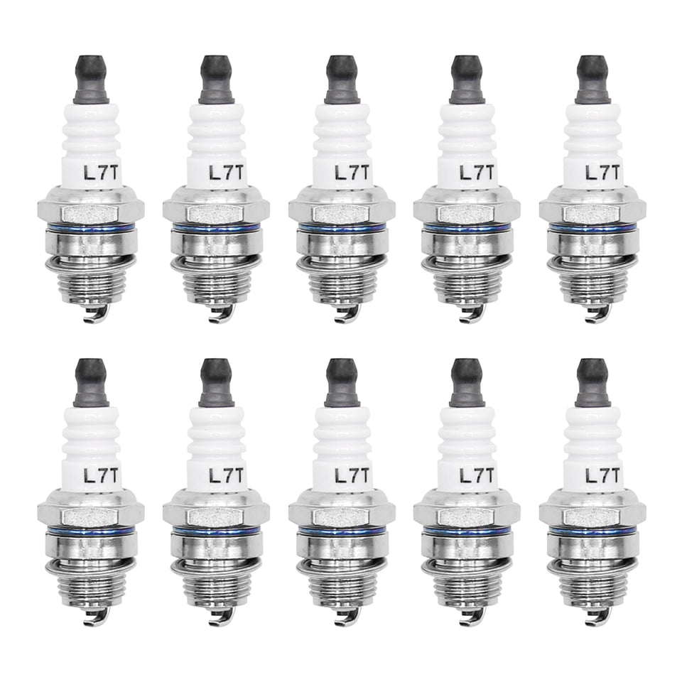 laffoonparts spark plug kit packaging shows 10 plugs for reliable replacement.