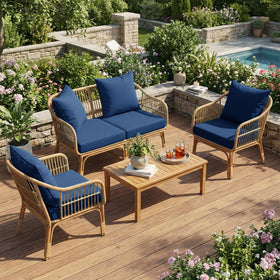 L'AGRATY 24x22 backrest navy cushion with secure straps for stable seating.