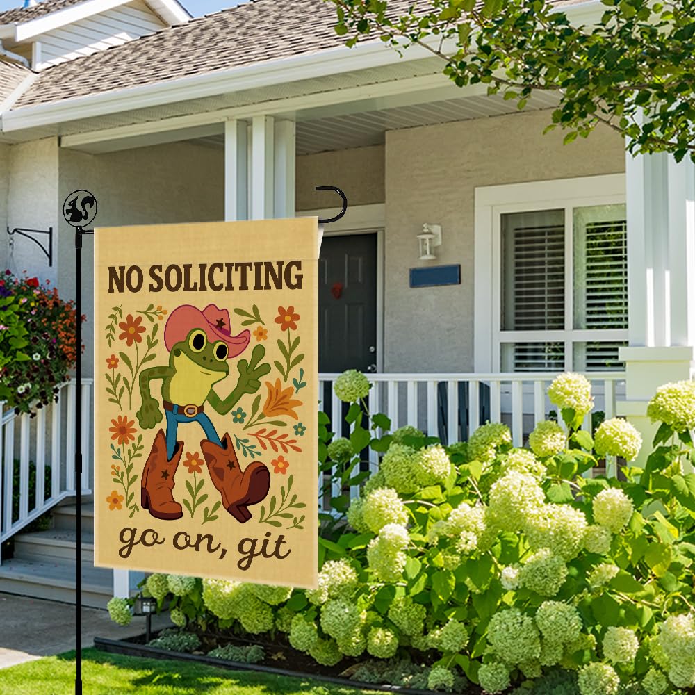 LAGZDFC No Solicitors banner enhances curb appeal for visitors.