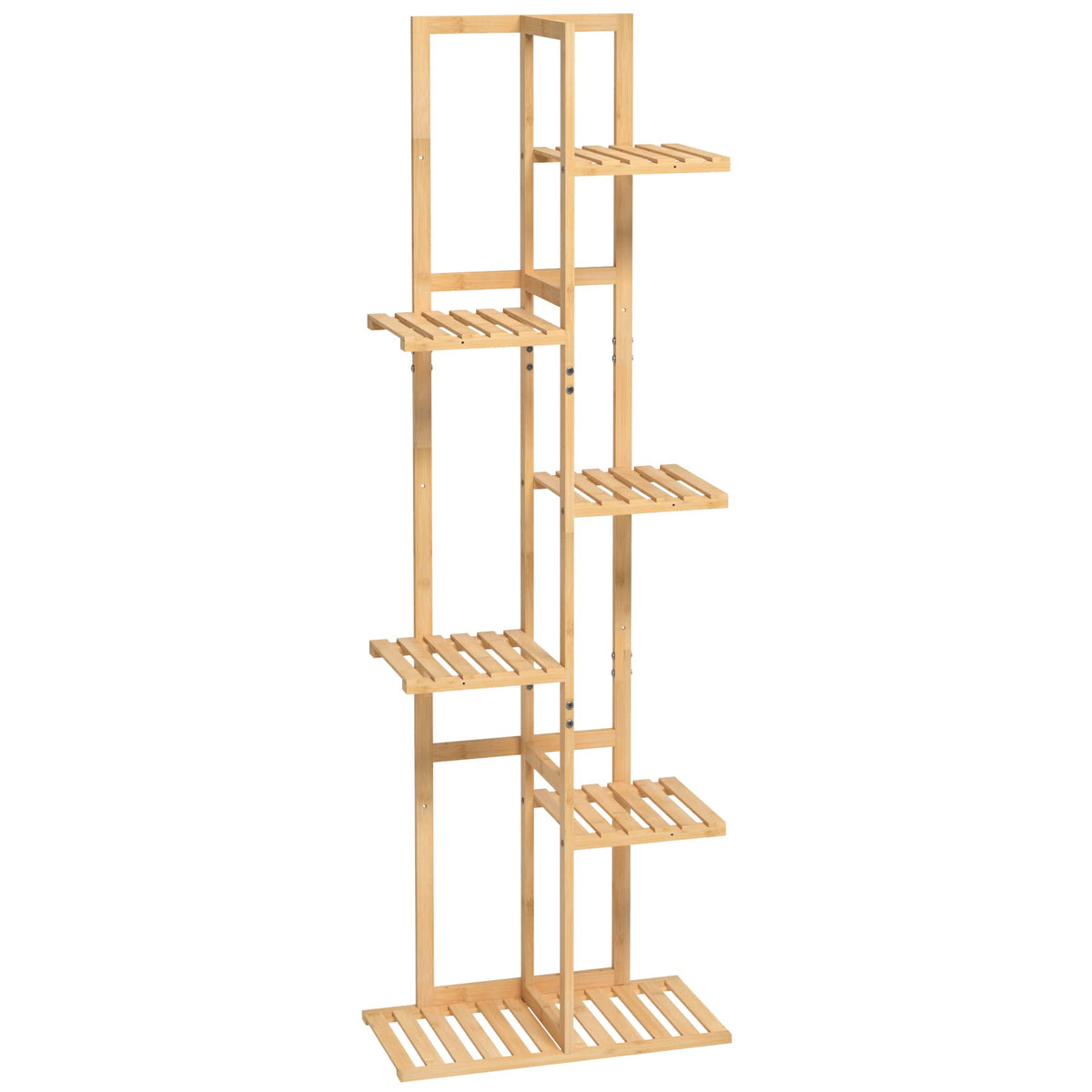 Laiensia 6-tier stand optimizes a compact corner display.
