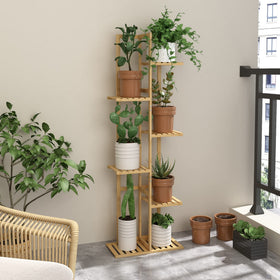 Laiensia 6-tier display rack highlights multiple plants and decor.