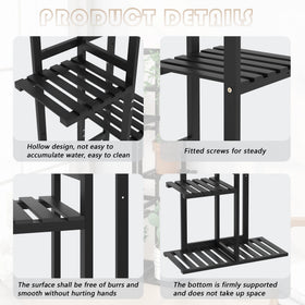 Laiensia 5-tier bamboo stand close-up of smooth finish.