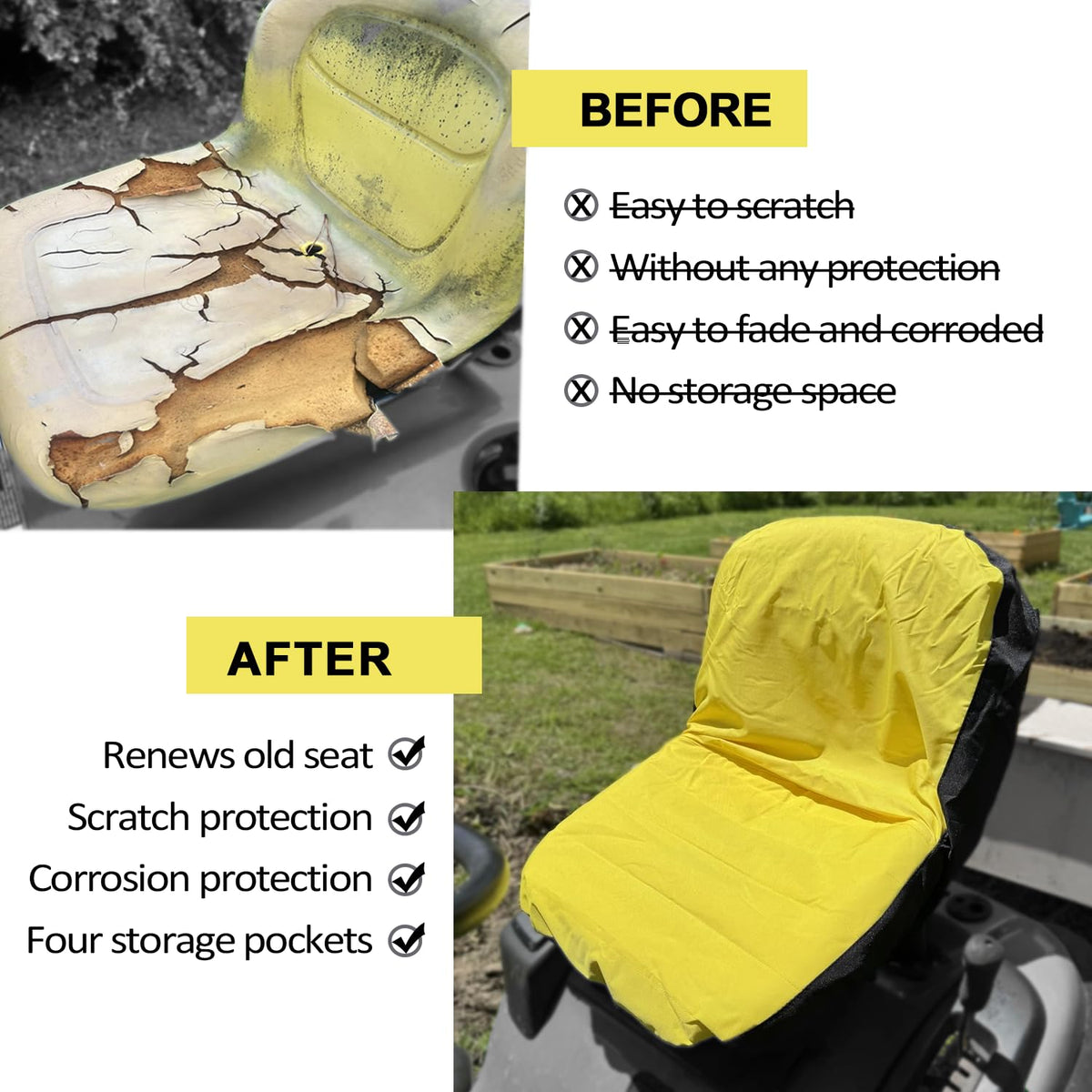 LAIKOU cushioned design adds comfort during long mowing sessions