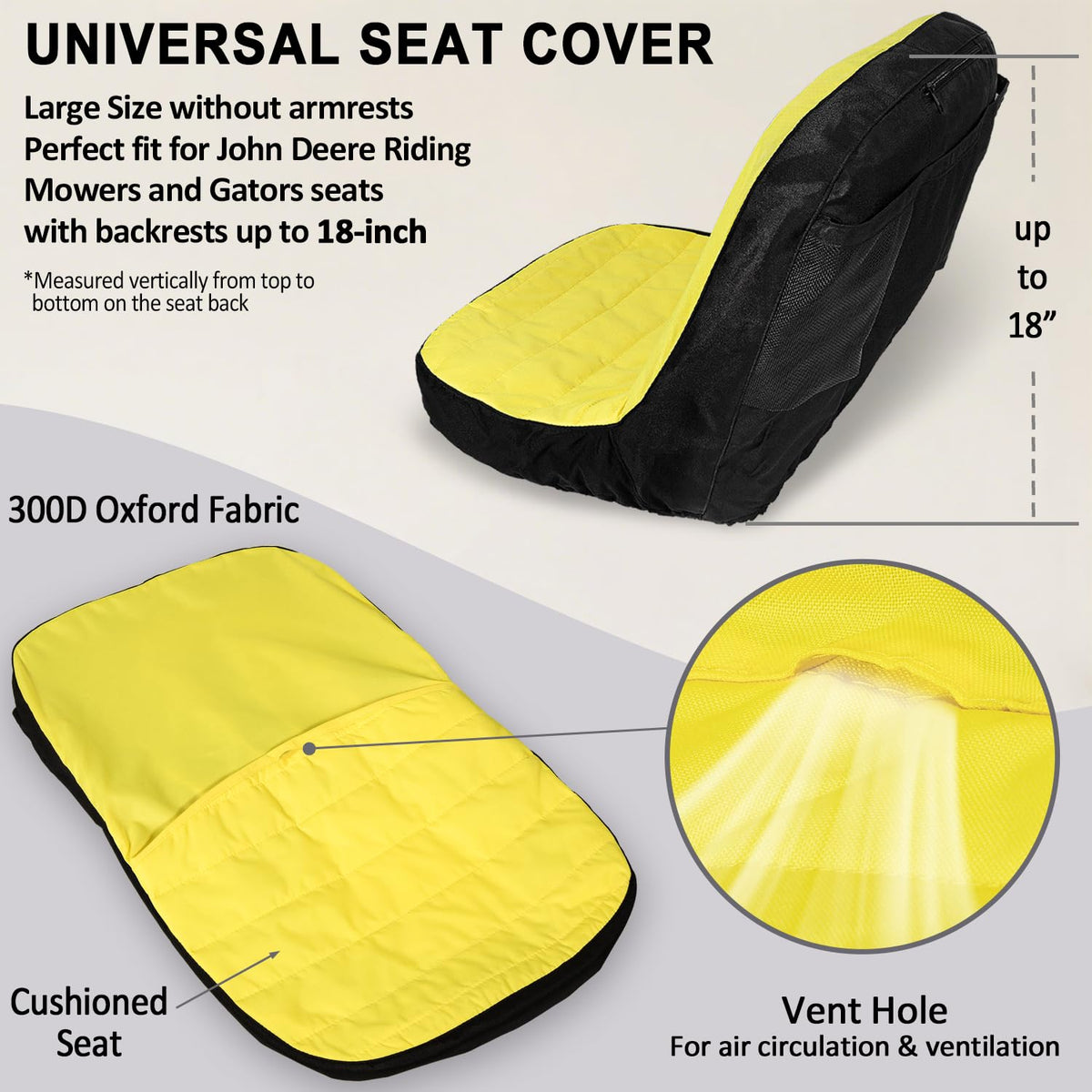 LAIKOU seat cover backrest up to 18 inches with cushioned comfort