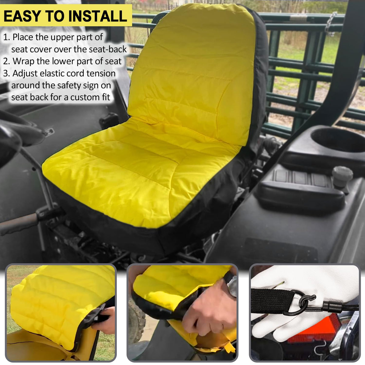 LAIKOU weatherproof Oxford 300D fabric protects seat from rain and sun.