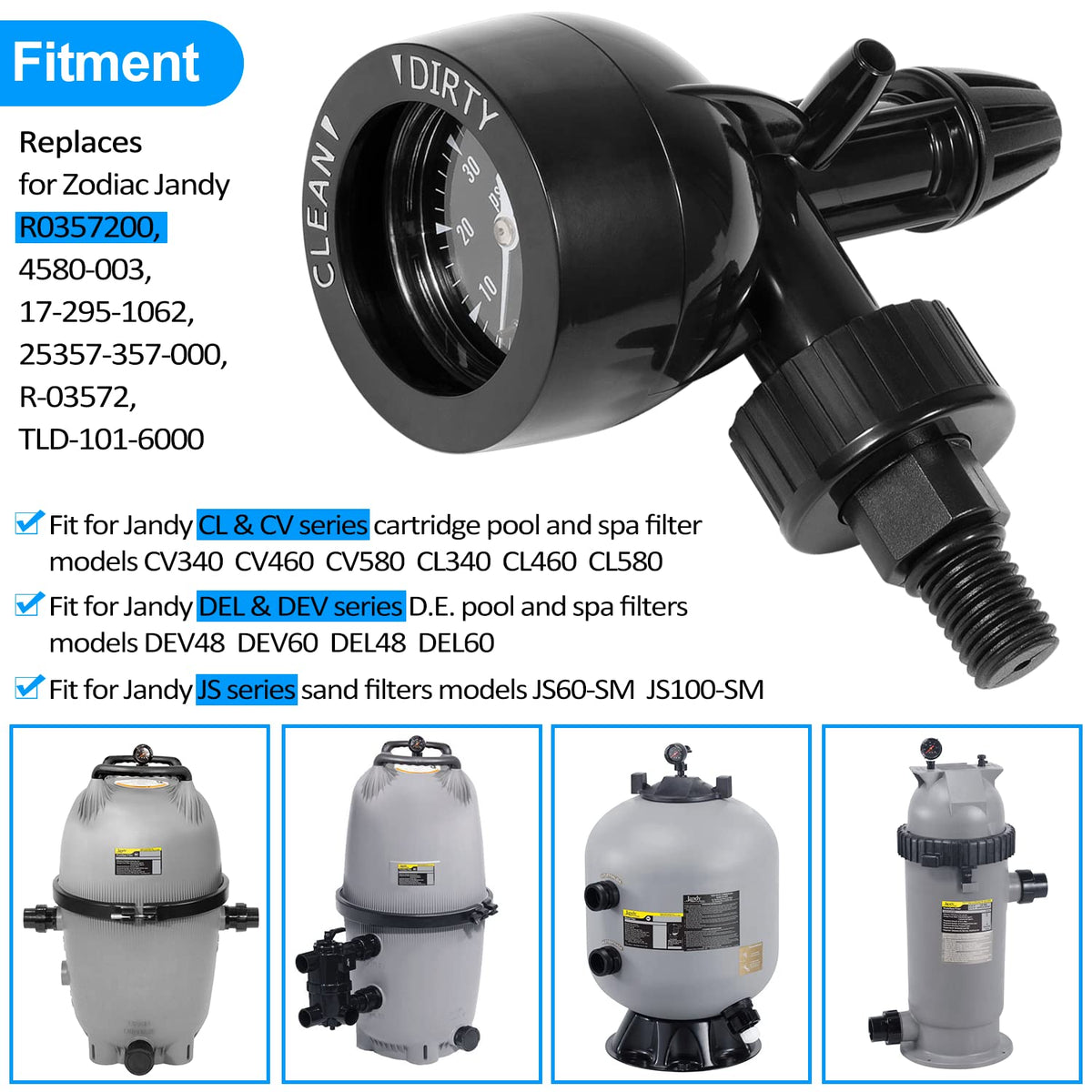 LAIKOU valve dial cover transparent for quick visual pressure reading in pool filters