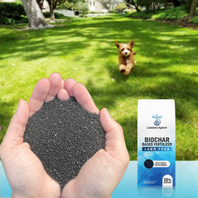 LAKEDEW Biochar Lawn Fertilizer ideal for new construction lawns with patchy areas