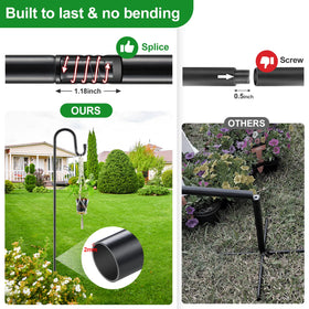 LAKEROD heavy-duty stainless steel supports heavier birdfeeders and planters without bending.