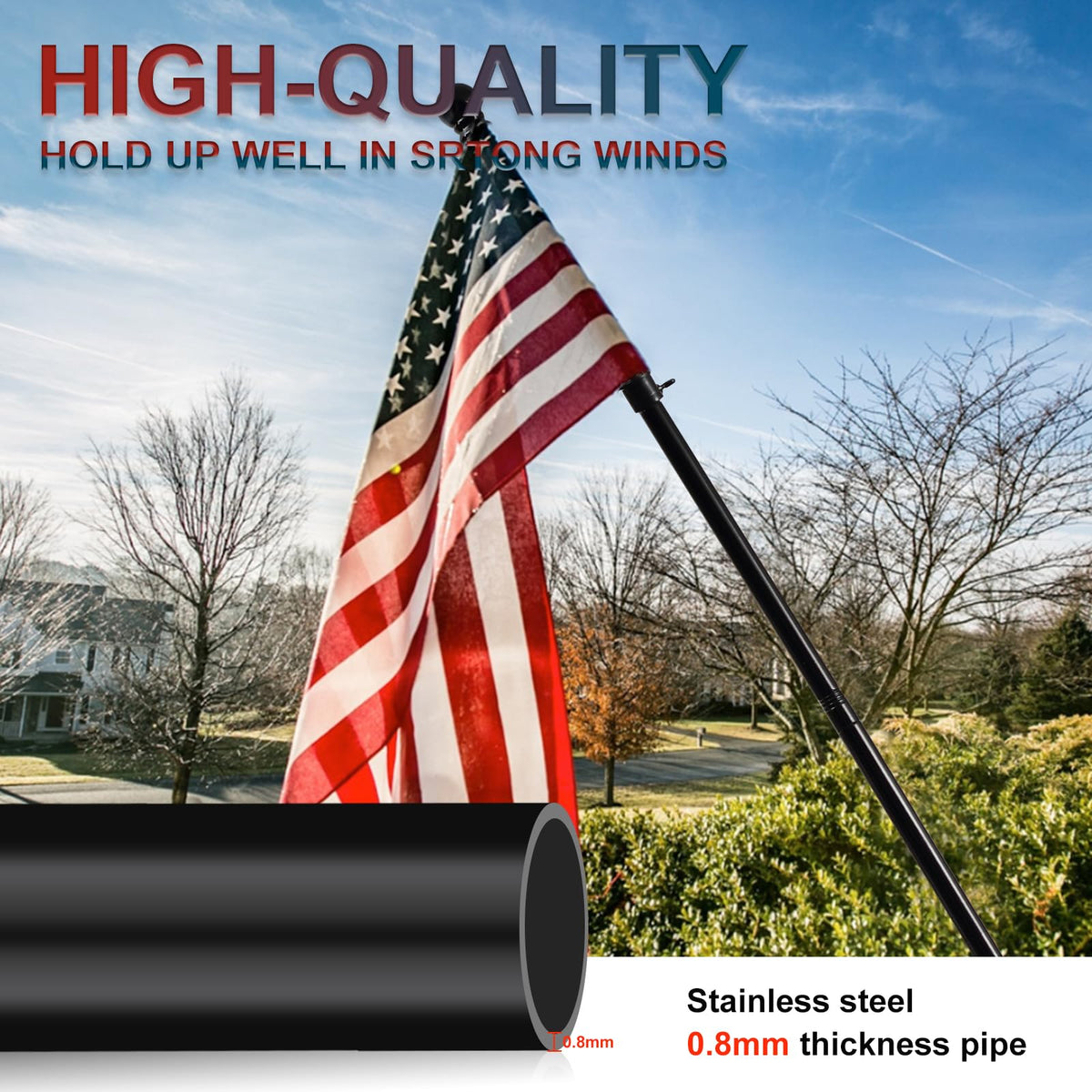 LAKEROD rotating-ring system prevents tangling in windy conditions.