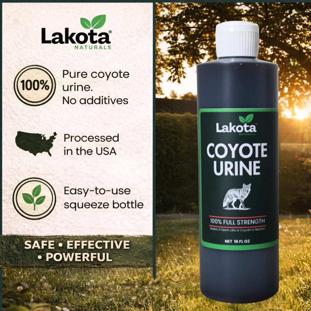 Lakota Naturals Coyote Urine label shows 16 oz ready-to-use design