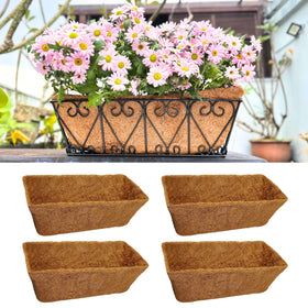 LáLáGreen 16in rectangular coco liner in basket for healthy root drainage.