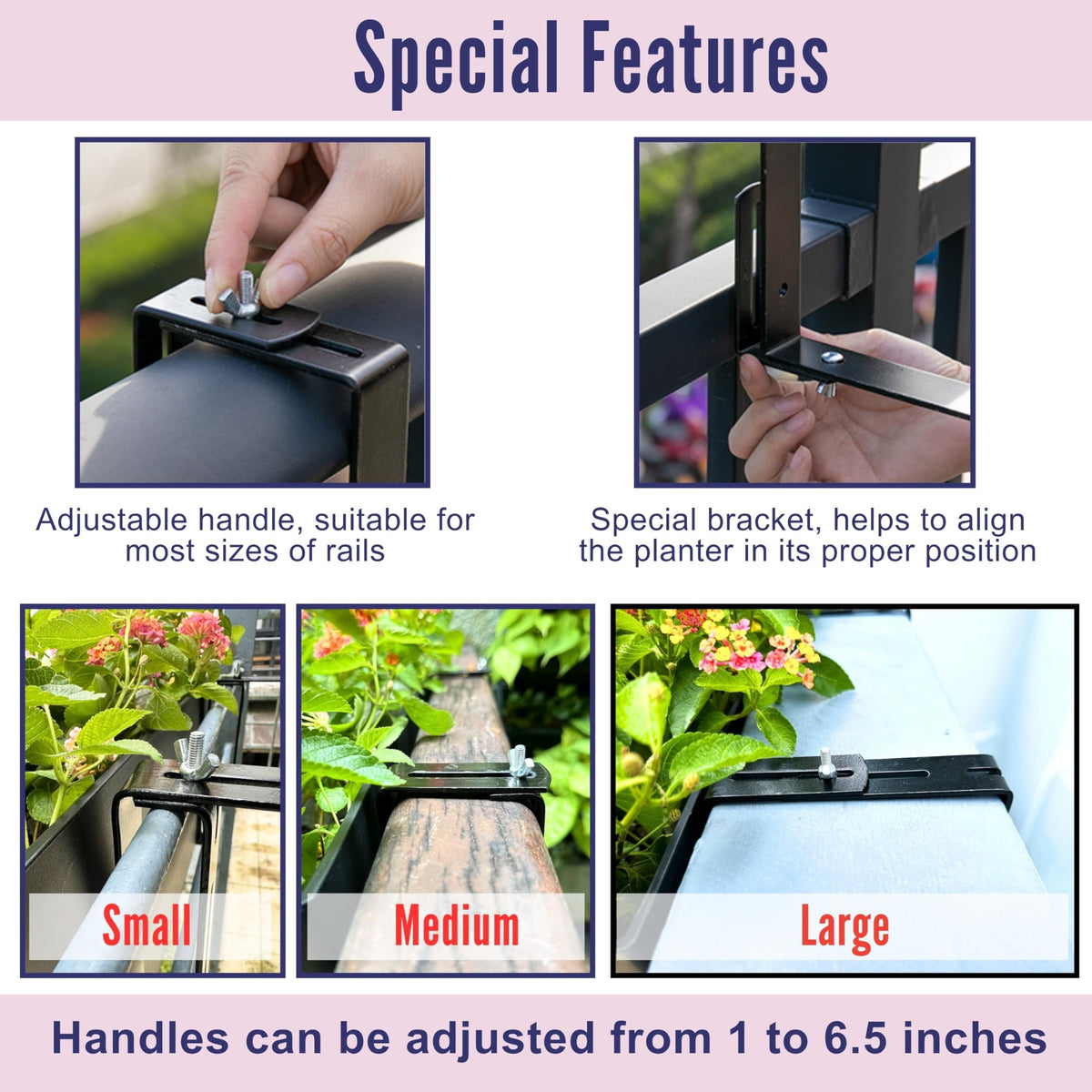 LáLáGreen 2-pack 14 inch planters mounted on fence for vertical gardening.