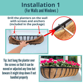 LáLáGreen black-metal rail planter close-up for durable outdoor use.