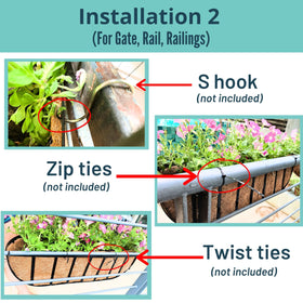 LáLáGreen coco liner inside planter aiding moisture and airflow.