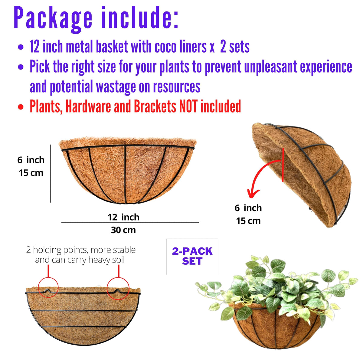 LáLáGreen metal wire planter for outdoor walls adds rustic charm and compact space-saving.