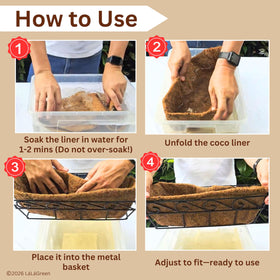LáLáGreen preshaped coco liner ready to insert into a planter.