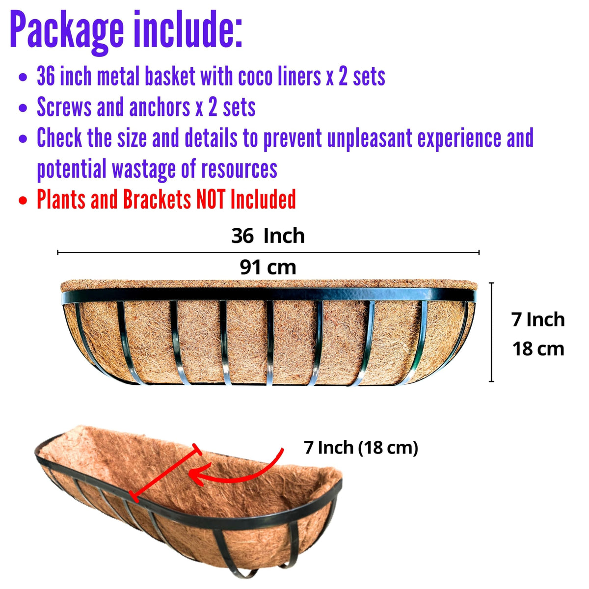 LáLáGreen wall-mountable planter with coco liner for versatile outdoor use.