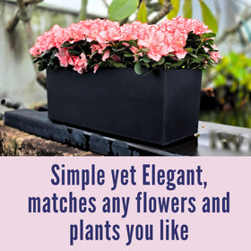 LáLáGreen weather-resistant plastic planters with sturdy brackets endure sun and rain.