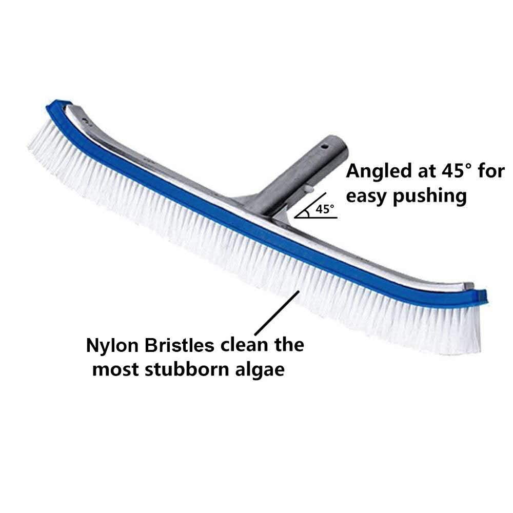 LALAPOOL aluminum back brush head offers durable scrubbing power.