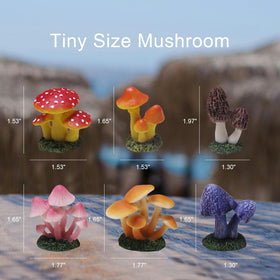 Lamnes resin mushroom figurines ideal for DIY decor and tiny landscape projects