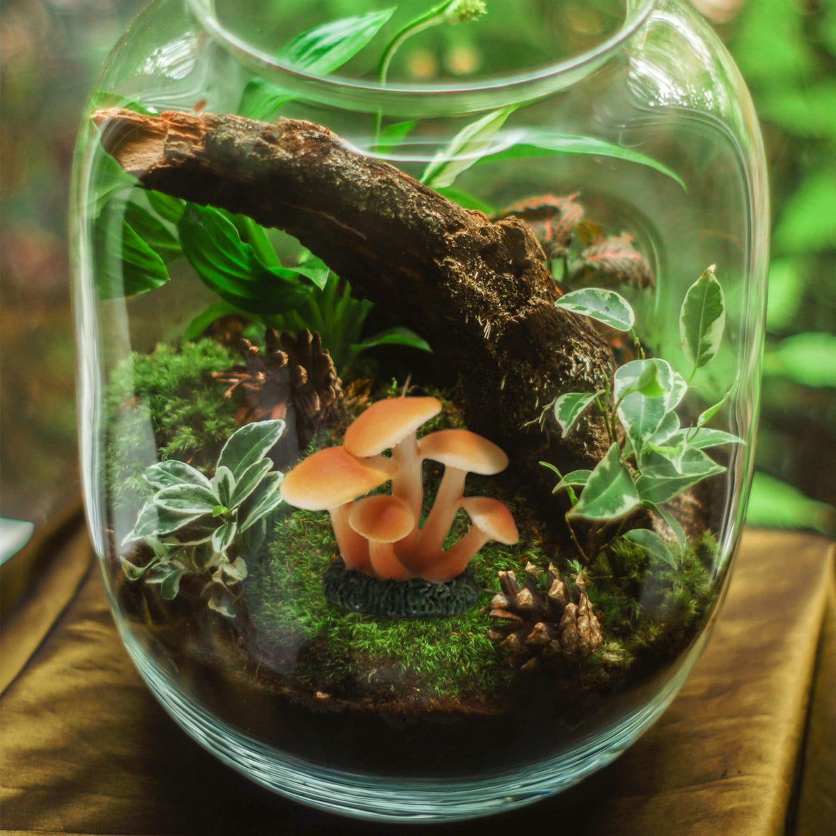 Lamnes tiny mushroom ornaments brighten pots and aquariums with cheerful color