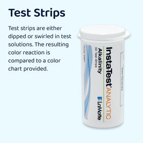 LaMotte Insta-Test 5 strip dip action shows quick results for pools and spas.